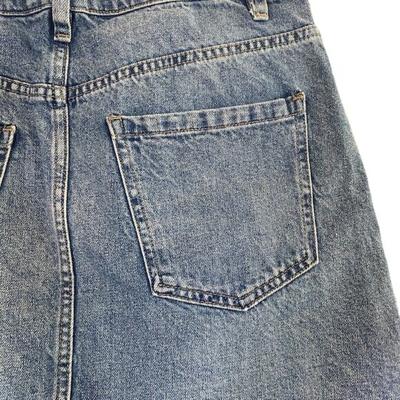 Free People We The Free Zip It Up 100% Cotton Denim Jean Skirt Women Sz 30 - Picture 7 of 10